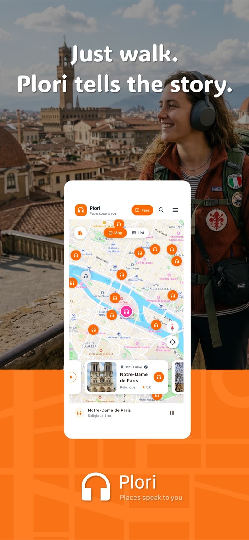 Plori — just walk, and Plori tells the story of the places around you