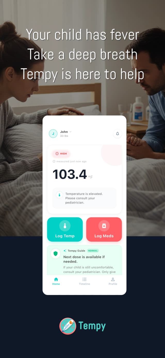 Tempy App — Smart fever tracking dashboard