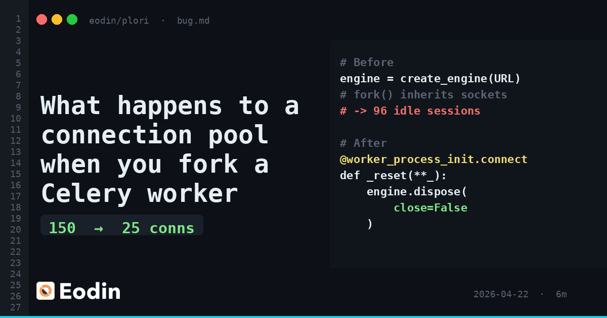 What happens to a connection pool when you fork a Celery worker (spoiler: nothing good)