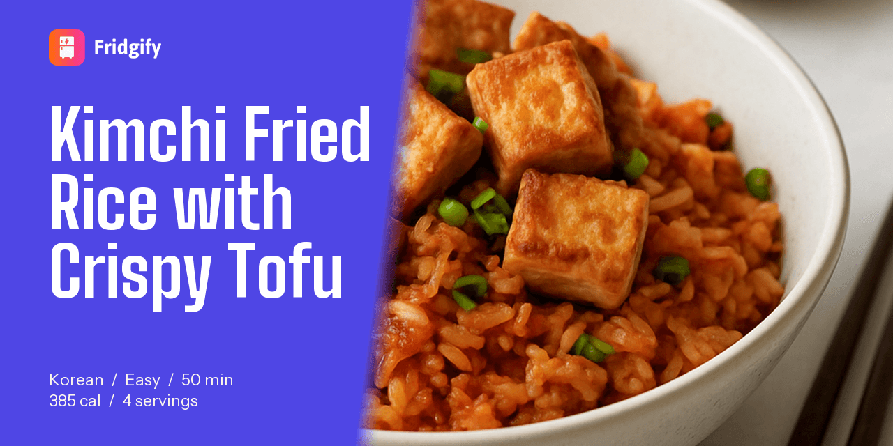 How to Make Kimchi Fried Rice with Crispy Tofu (50-Minute Easy Recipe)