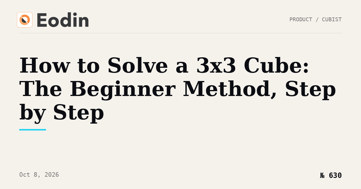 How to Solve a 3x3 Cube: The Beginner Method, Step by Step