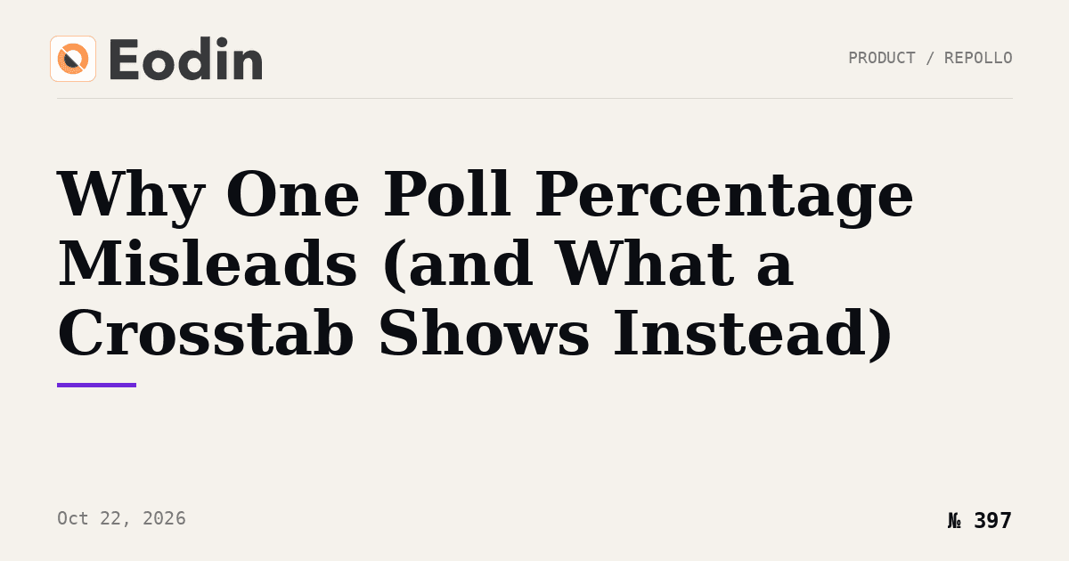 Why One Poll Percentage Misleads (and What a Crosstab Shows Instead)