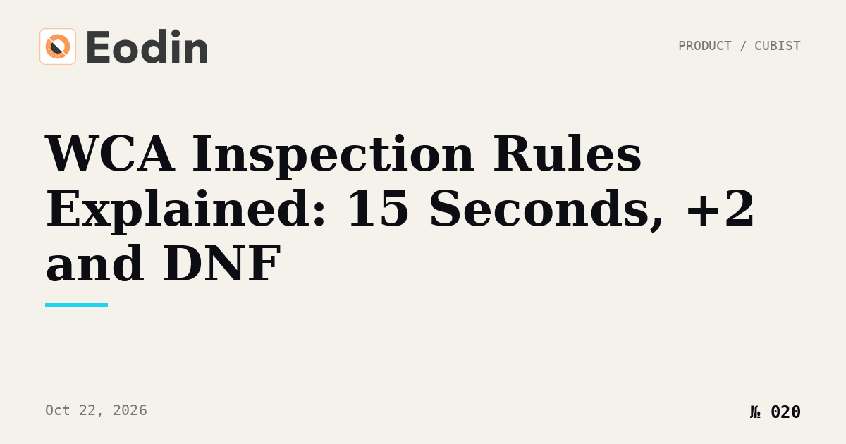 WCA Inspection Rules Explained: 15 Seconds, +2 and DNF